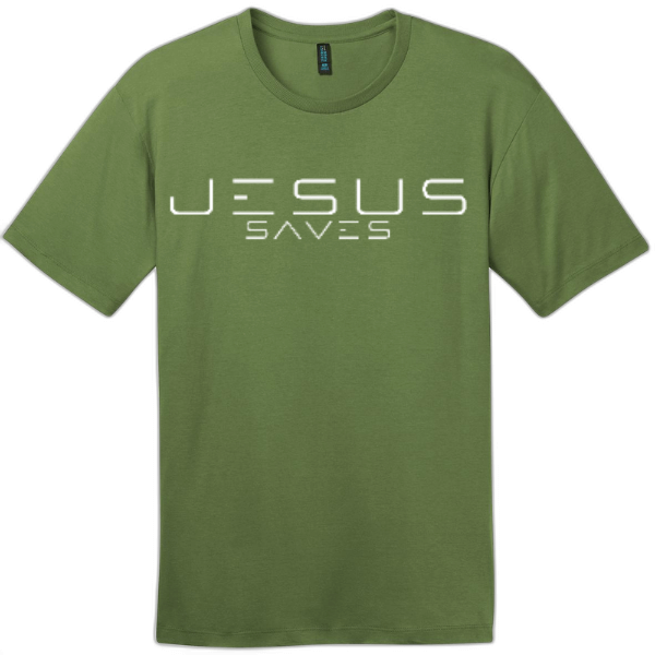Jesus Saves Electric White Letters Tee