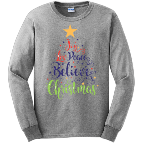 Love Joy Peace Believe Long Sleeve Tee