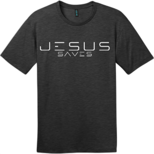 Jesus Saves Electric White Letters Tee