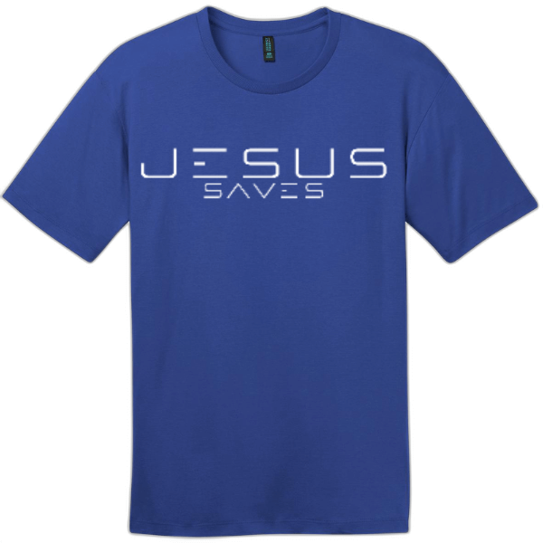 Jesus Saves Electric White Letters Tee