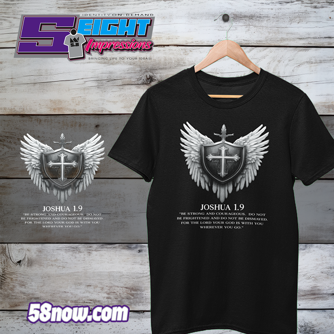 Joshua 1:9 Shield and Projection Tee