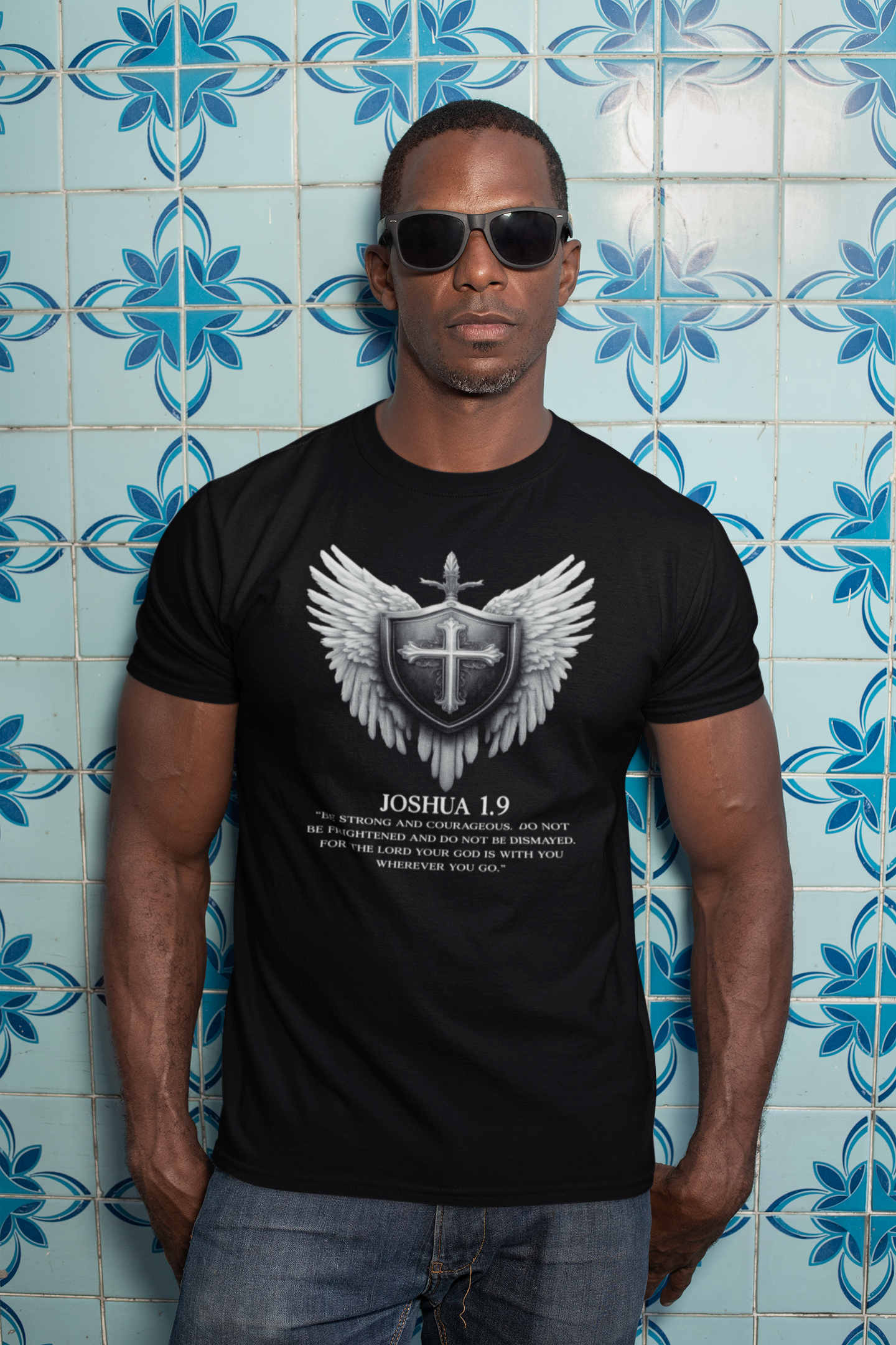 Joshua 1:9 Shield and Projection Tee