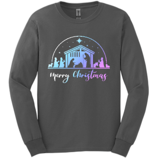 Merry Christmas Nativity Long Sleeve Tee
