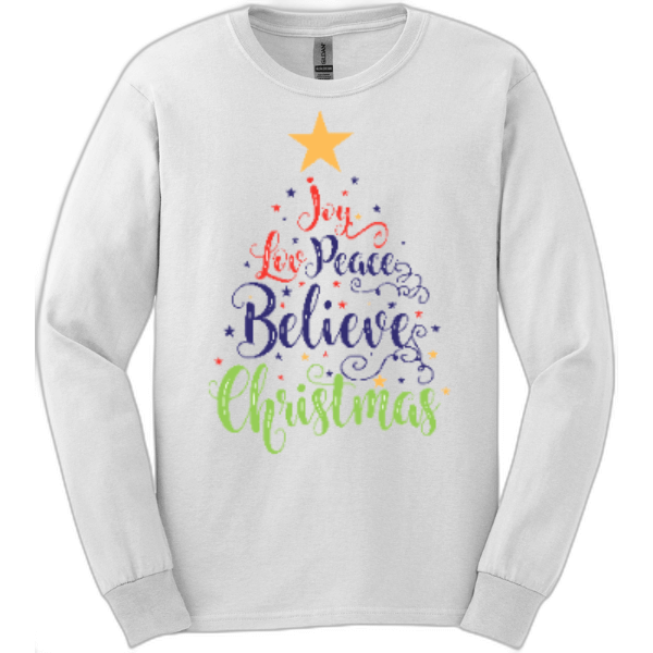 Love Joy Peace Believe Long Sleeve Tee