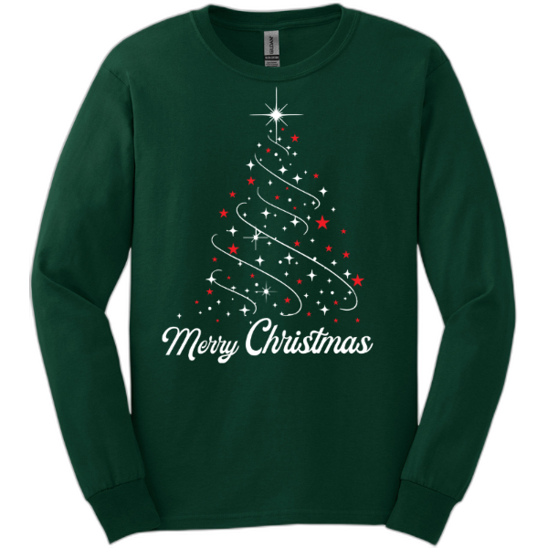 Merry Christmas Tree Long sleeve tee