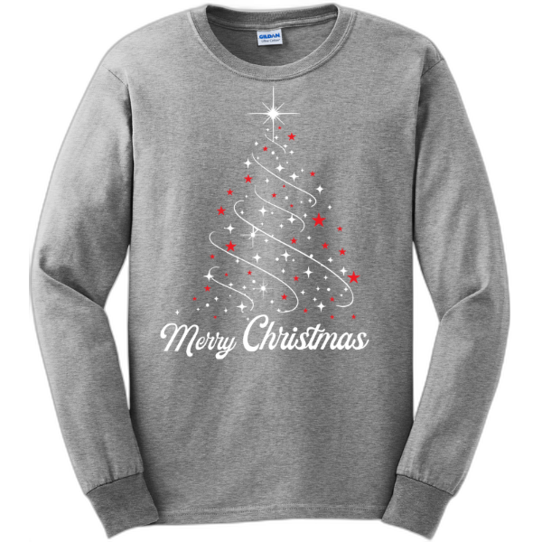 Merry Christmas Tree Long sleeve tee