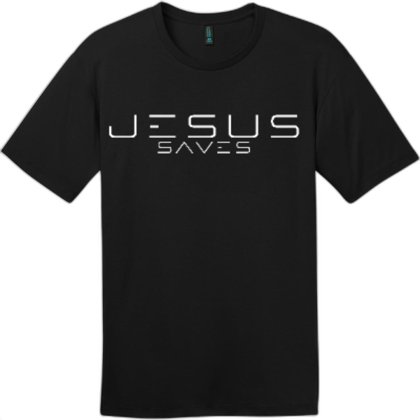 Jesus Saves Electric White Letters Tee