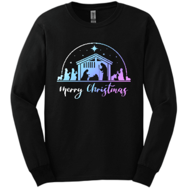 Merry Christmas Nativity Long Sleeve Tee