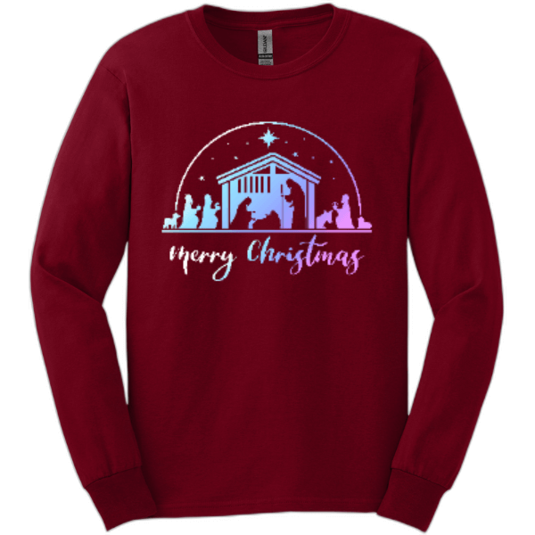 Merry Christmas Nativity Long Sleeve Tee